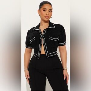Fashion Nova Kelia Cable Knit Cardigan - Size Medium